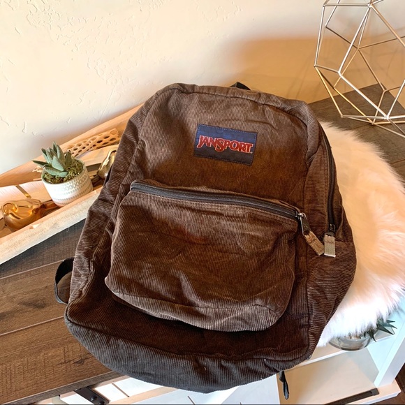 vintage corduroy jansport backpack